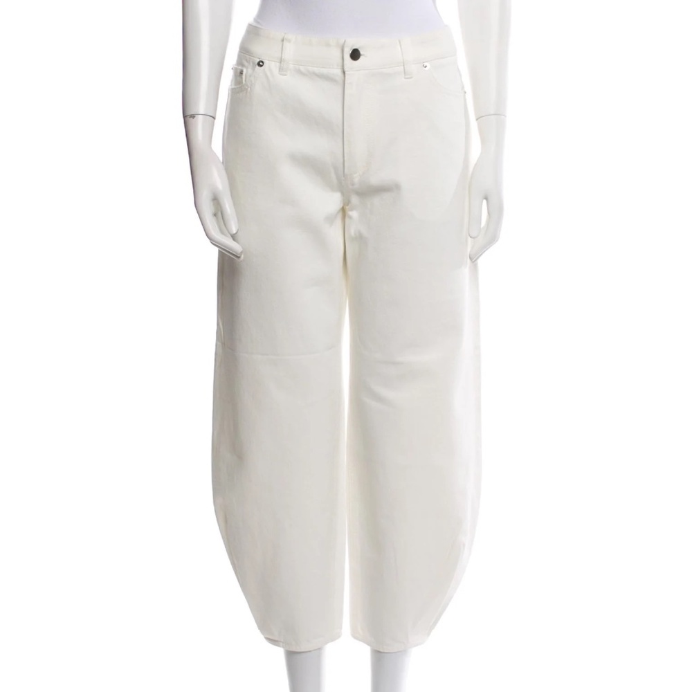 Tibi Mid Rise Straight Side - Pleat Jeans